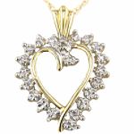 10K Yellow Gold .01 ct. Diamond Heart Pendant with 18