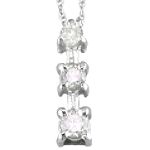 Ambras .25 Carat Diamond 3 Stone Drop Pendant in 10K White Gold