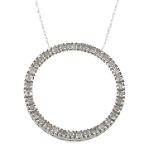 10K .25cttw Diamond Circle Pendant In White Gold