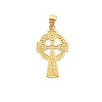 14K Yellow Gold Celtic Knot Cross Pendant - C1942