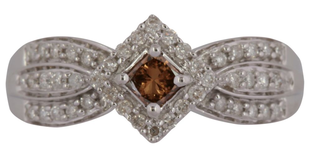 1/2 ct. tw.* Champagne Diamond Square Shape Ring
