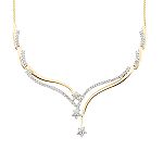 Sun Source 1 ct. tw.* Diamond and Yellow Gold Cluster Necklace
