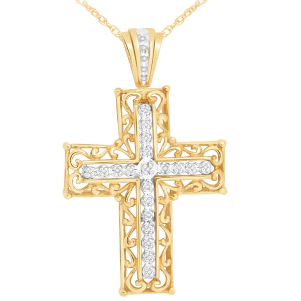 1/10 ct. tw. Diamond Cross Pendant