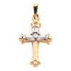 14k Two-tone Claddagh Cross Charm
