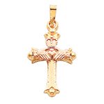 14K Two-tone Claddagh Cross Charm - XR714