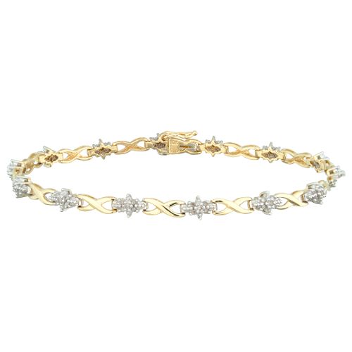1 3 ct. tw. Diamond and Yellow Gold Criss Cross Bracelet