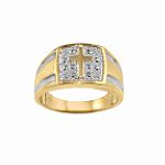 Combine International 10k Yellow-Gold Mens Diamond Ring