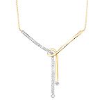 Sun Source 1/2 ct. tw* Diamond and Gold Knot Necklace