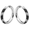 Black & White Diamond Hoop Earrings