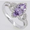 Amethyst and White Diamond Fashion Ring