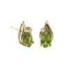 Peridot and Diamond Accent Earrings. 14k Yellow Gold