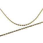 Oromagnifico Sterling Silver and 14 Karat Yellow Gold Diamond-cut Rope Chain and Bracelet S