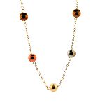 10 Karat Tri-color Station Necklace.