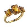 Citrine and Diamond Ring. 10k Yellow Gold