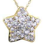 Ambras White Topaz Star Pendant. 10k Yellow Gold