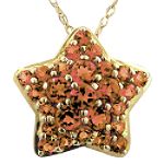 Ambras Garnet Star Pendant. 10k Yellow Gold