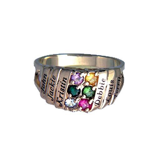 Family Birthstone Name Ring