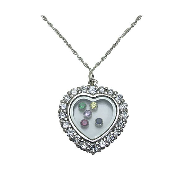 Family Birthstone Heart Pendant