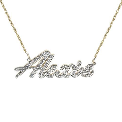 Personalized Name Necklace with Diamond Accents