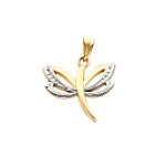 14K and Rhodium Dragonfly Charm - M2800