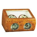 Steinhausen Burlwood Dual Watch Winder Case