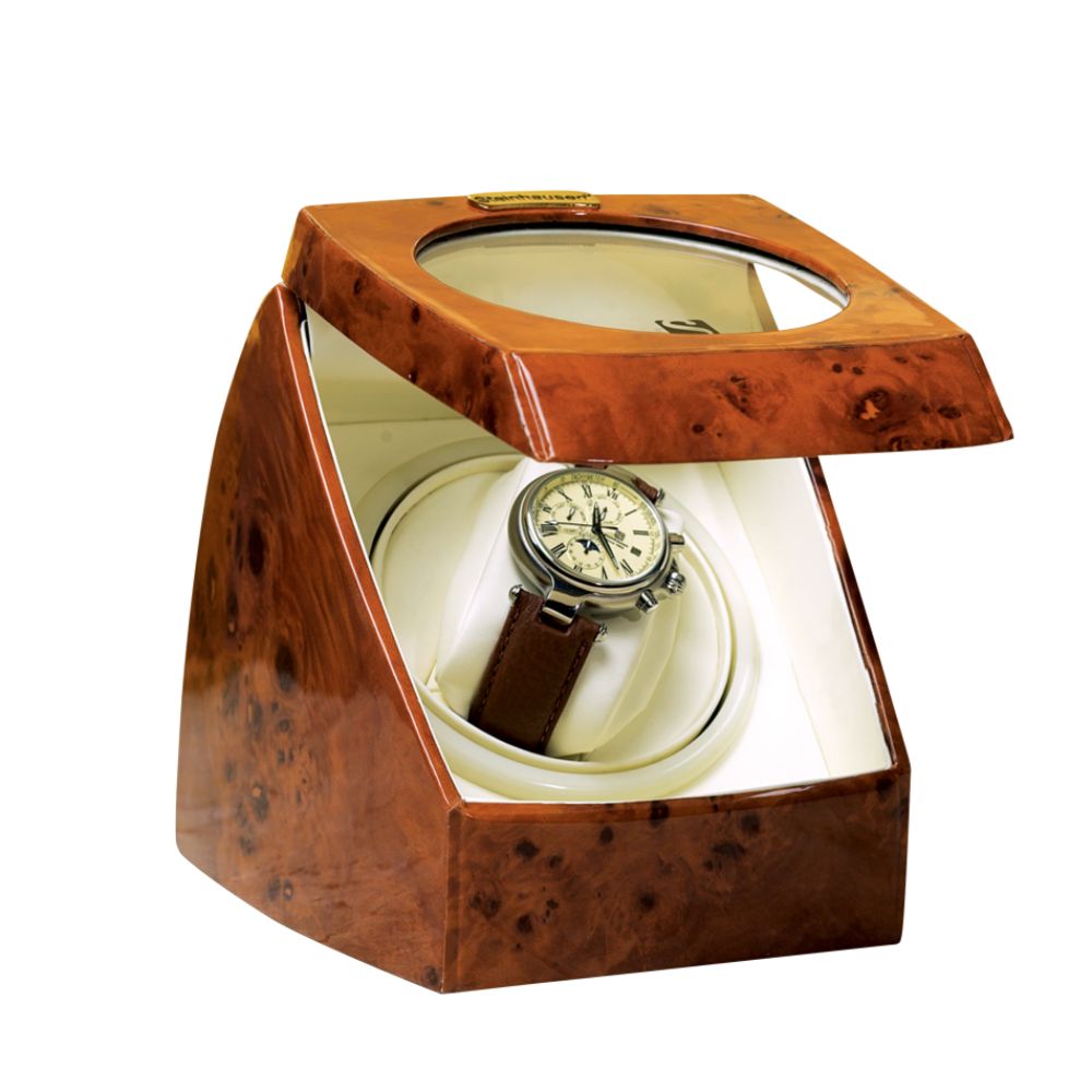 Steinhausen Burlwood Single Watch Winder with Timer