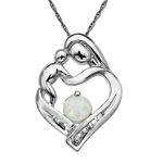 Sears Sterling Silver Mother's Jewel Opal and Diamond Heart Pendant