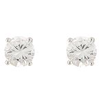 Cubic Zirconia 6.5mmRound Stud Earrings. Sterling Silver