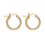 15mmDiamond Cut Hoop Earring. 24K Yellow Gold over Sterling Silver
