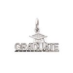Quality Gold 14k White Gold Graduate Charm