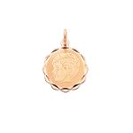 14K Rose Gold Boy Head in Scalloped Disc Charm - XAC802