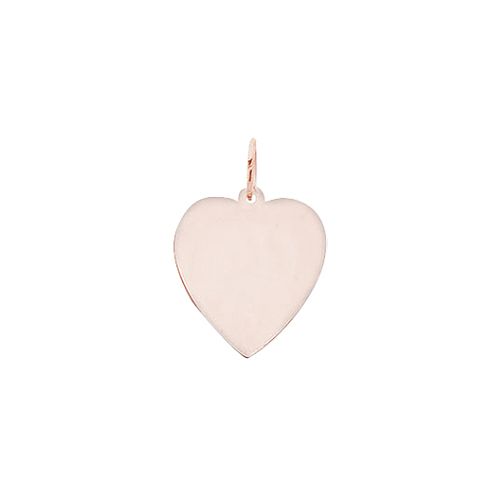 14K Rose Gold Heart disk Charm