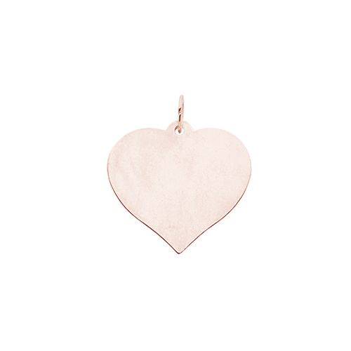 14K Rose Gold Heart disk Charm