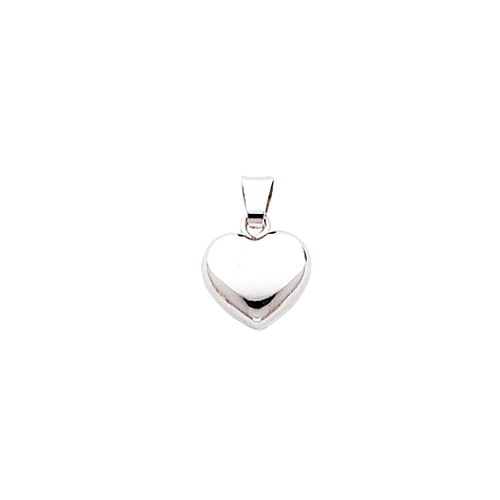 14K White Gold Heart Charm