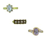 Set of 3 Gemstone Rings