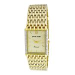 Pierre Cardin Gold tone tank style, MOP Dial with 8 Diamonds
