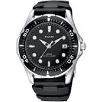 Pulsar Mens Calendar Date Sport Style Watch with Black Dial and Black Rubber Band