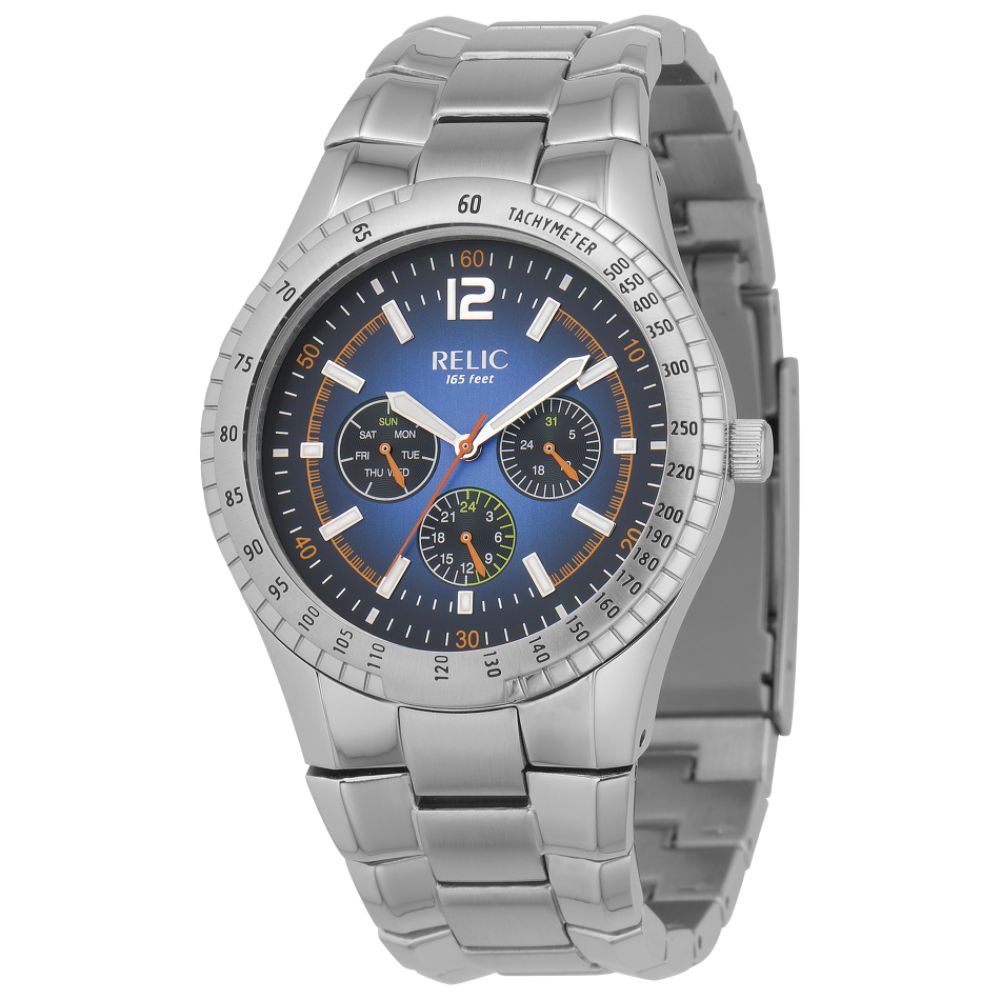 Relic Mens Dress Watch with Blue-Black Dial