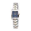 Ladies Dress Watch with Rectangle Blue Dial and Twotone Link Band