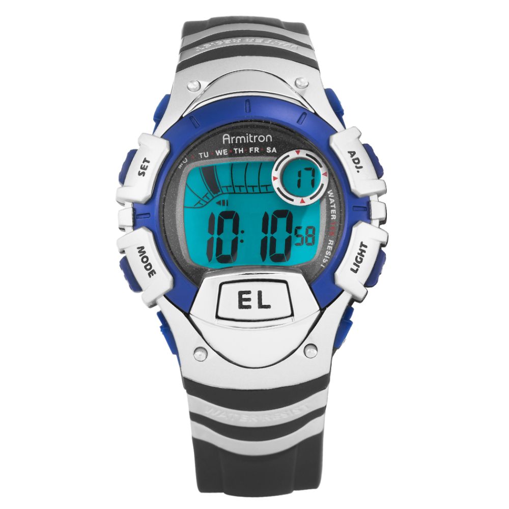 Armitron Mens Instalite Calendar Date/Day Watch with Stainless Steel Band