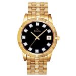 Bulova Men's Diamond Accent Watch with Black Dial and Link Band