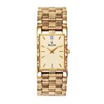 Bulova Mens Diamond Accent Dress Watch with Gilt Dial and Gold Tone Link Band