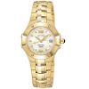Ladies Dress Watch with White Mother-of-Pearl Dial and Goldtone Link Band