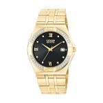 Citizen Mens Dress Watch with Black Dial with Diamond Accents and Link Band