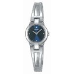 Seiko Ladies Silver Dress Watch with Small Blue Dial