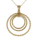 Rope Graduating Circle Pendant. 10K Yellow Gold