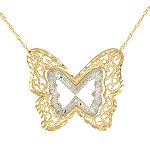 Two in One Butterfly Slide - 10K White and Yellow Gold