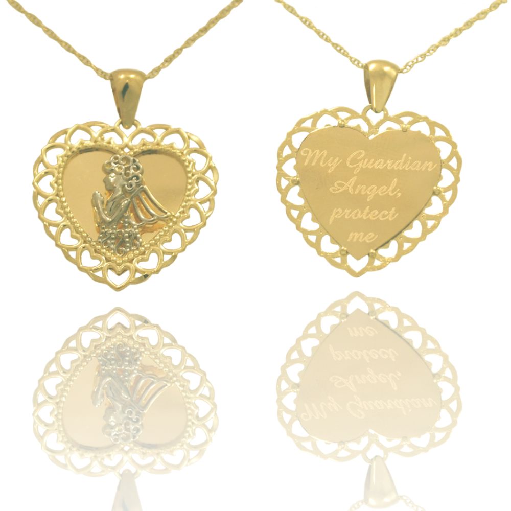 Guardian Angel Pendant. 10K Yellow Gold