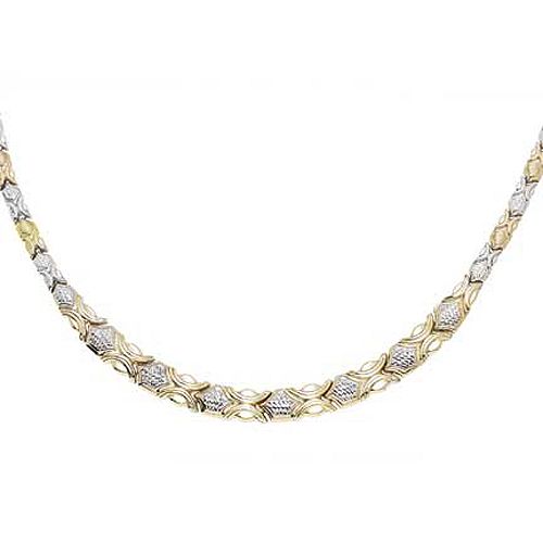 Stampato Diamond Cut Graduated Necklace. 14K Yellow Gold