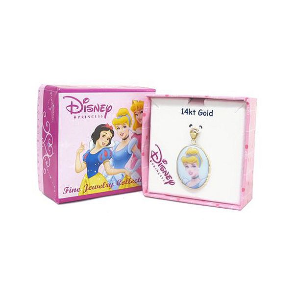 Childs Cinderella Porcelain Charm. 14K Yellow Gold